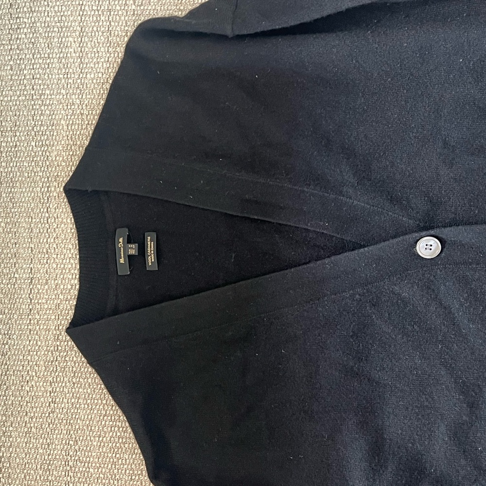 Massimo Dutti Black wool cashmere Cardigan Sweater Women’s Size small - Picture 4 of 4